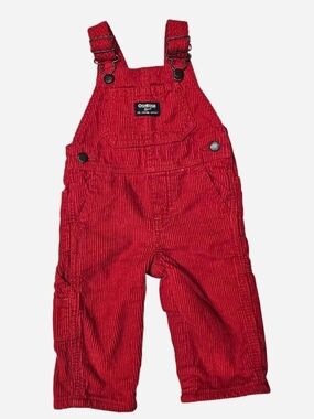 OshKosh B'gosh Bright Red Corduroy Overalls